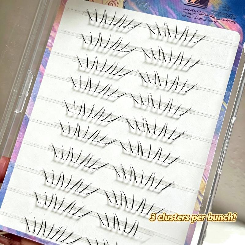 Eyelash Extension Adhesive - Natural Comic Lower Lash Extension Clusters