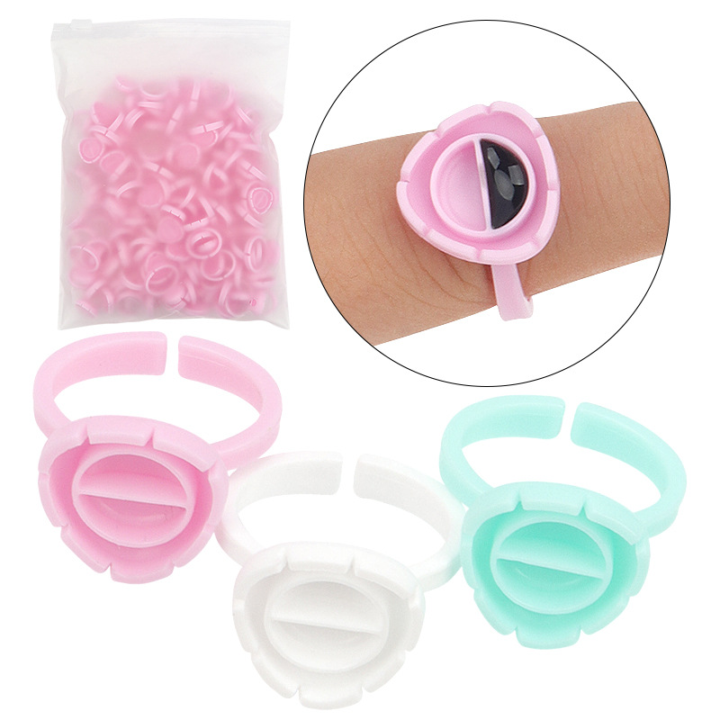 Eyelash Extension Maps - 100Pcs Disposable Eyelash Extension Glue Fan