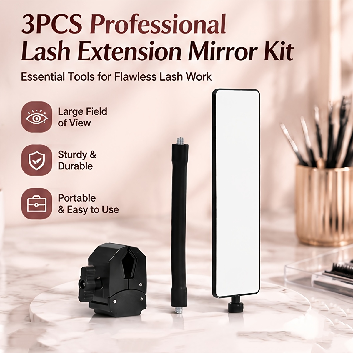 Individual Lash Tray - 3Pcs Professional Eyelash Extension Mirror Set