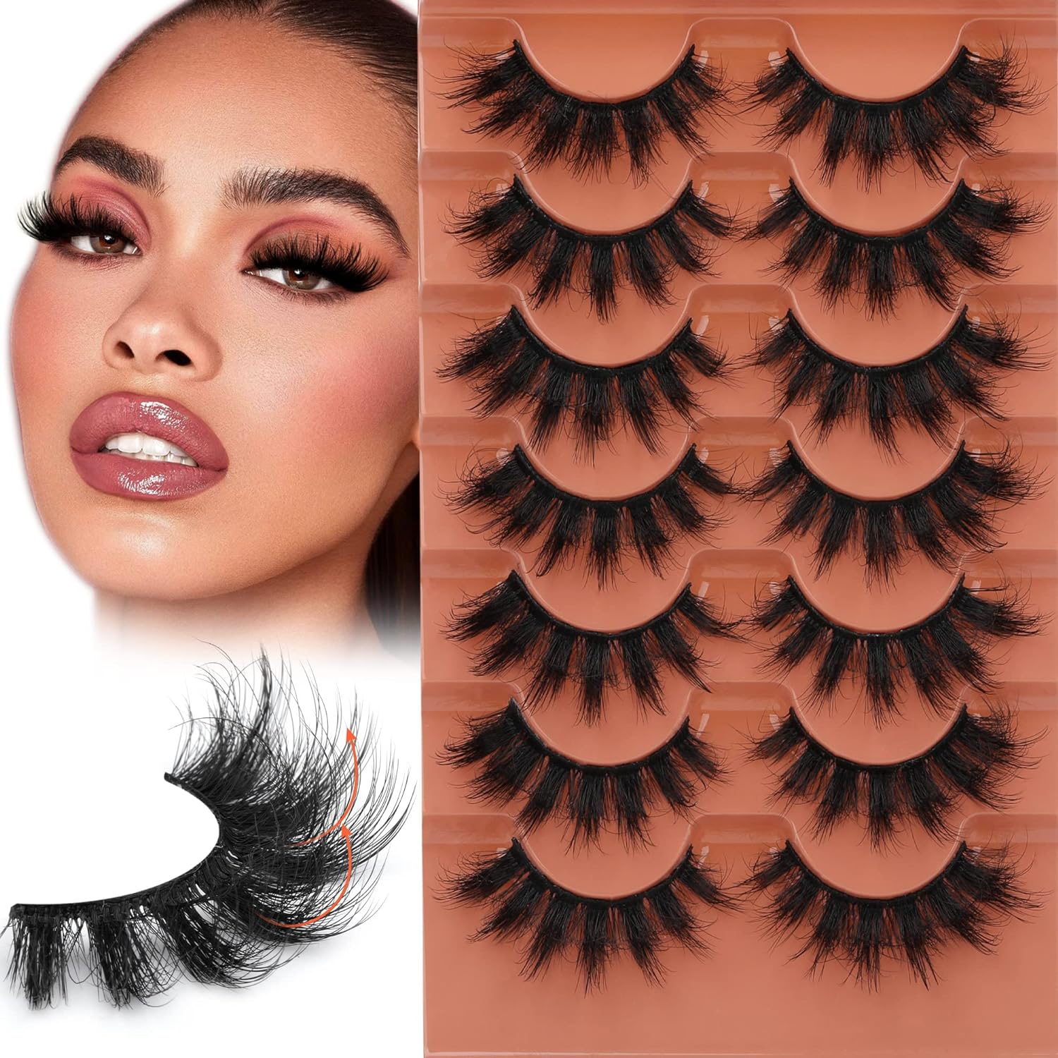 7pairs Fluffy Lashes 8D False  - Eyelash Extension Cat Eye review and price