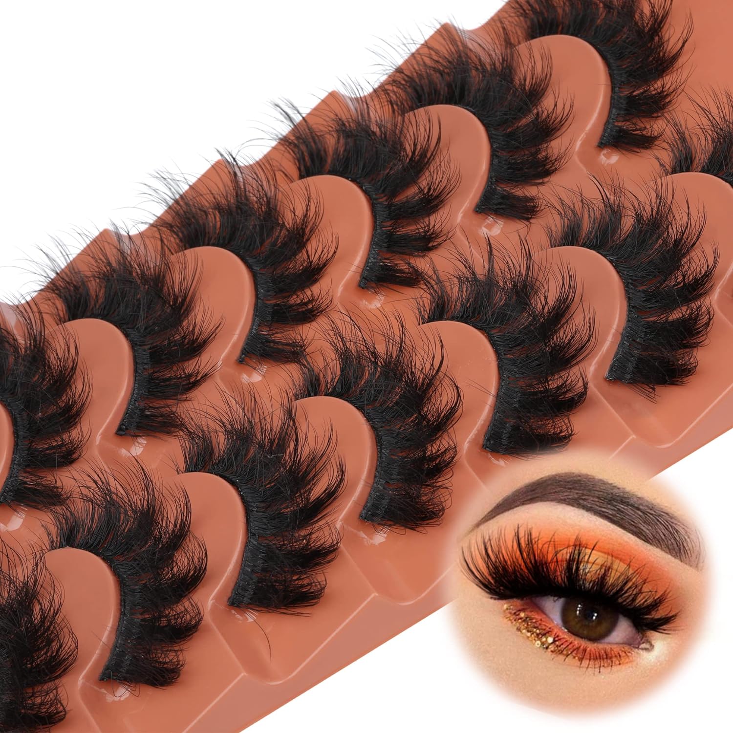 7pairs Fluffy Lashes 8D False  - Eyelash Extension Cat Eye review and price