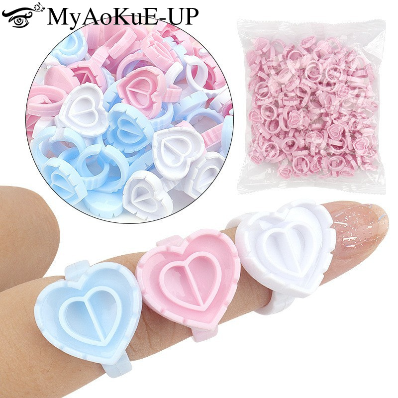 100Pcs Disposable Glue Ring Ho - Eyelash Extension Maps review and price