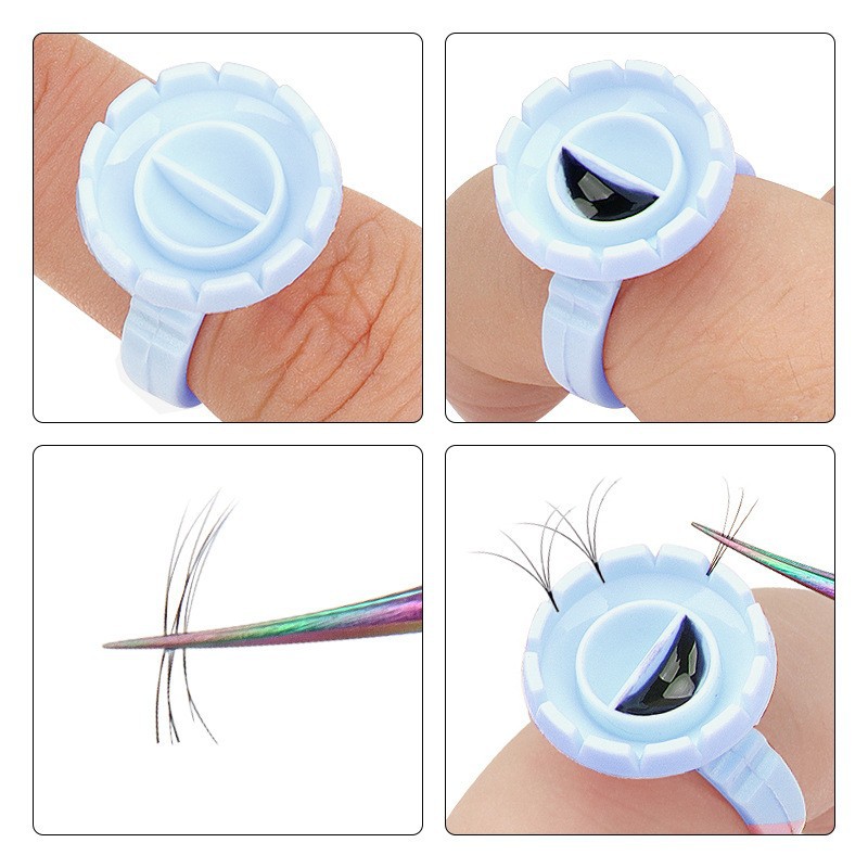 100Pcs Disposable Glue Ring Ho - Eyelash Extension Maps review and price