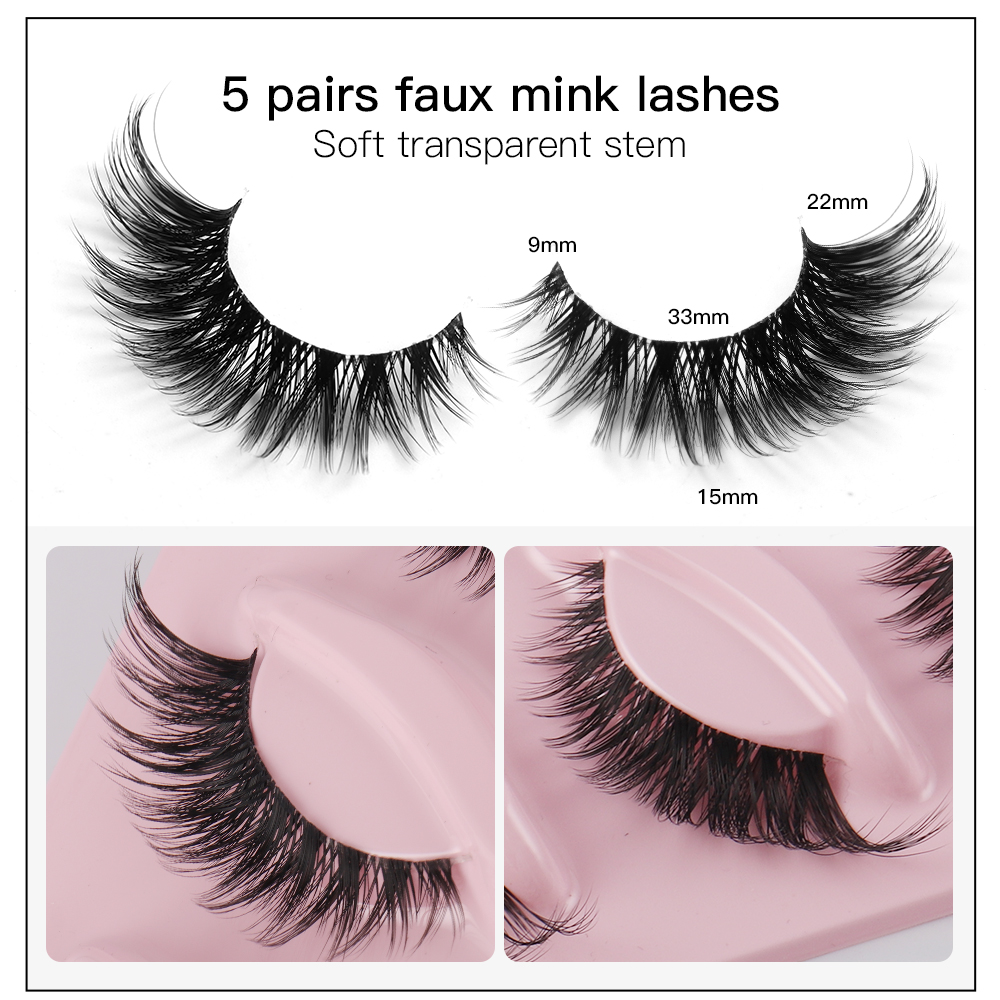 5 Pairs Cat Eye Lashes Faux Mi - Eyelash Extension Cat Eye review and price