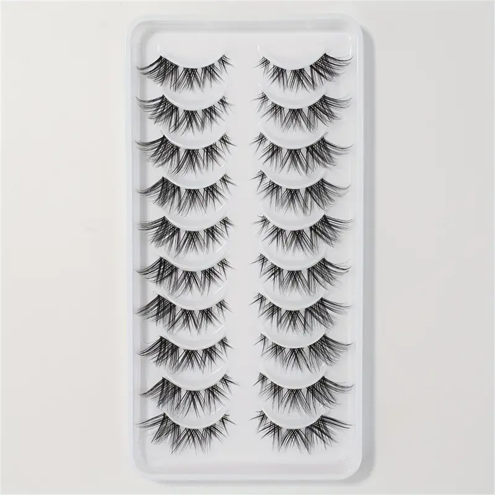 10 Pairs False Eyelashes Clust - Eyelash Extension Cat Eye review and price