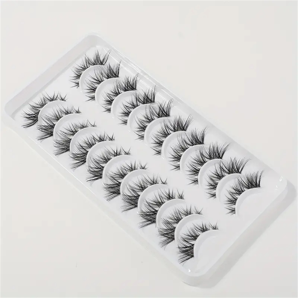 10 Pairs False Eyelashes Clust - Eyelash Extension Cat Eye review and price