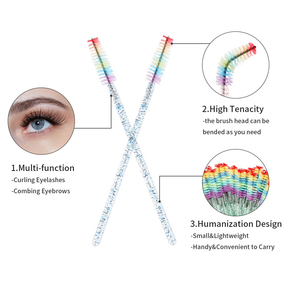 50PCS Rainbow Crystal Eyelash  - Eyelash Extension Maps review and price
