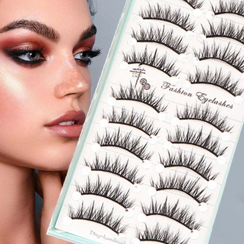 10 Pairs Natural Long Wispy Ca - Eyelash Extension Cat Eye review and price