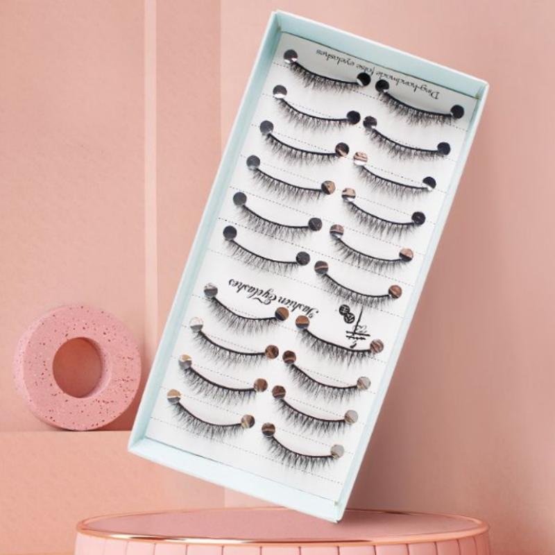 10 Pairs Natural Long Wispy Ca - Eyelash Extension Cat Eye review and price